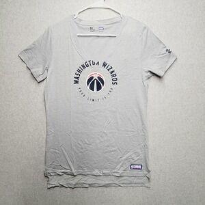 Under Armour NBA Combine Shirt Women Medium Gray Washington Wizards Heatgear